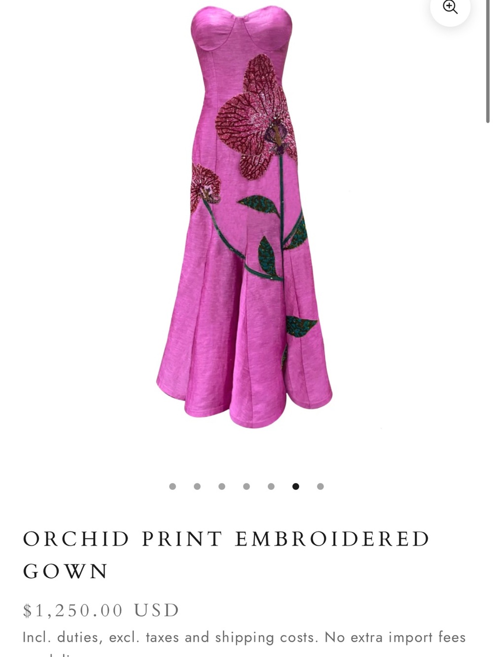 Strapless Fuchsia Midi Dress with Floral Appliqué new with tag